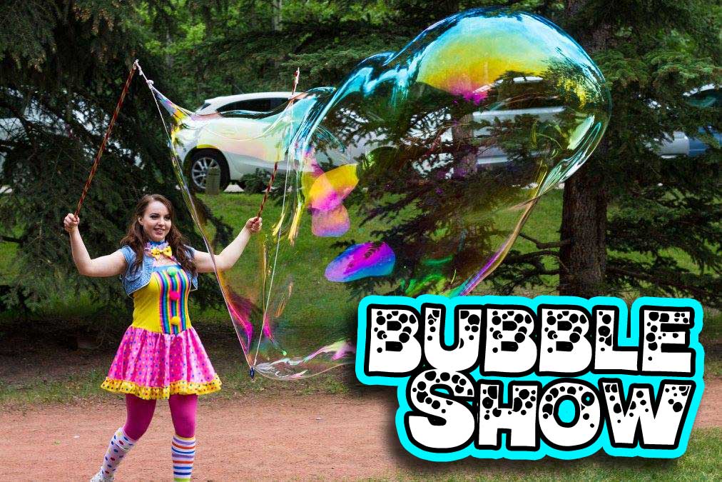 Girl doing a bubble show